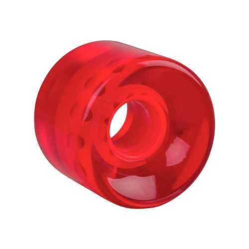 Átlátszó műanyag gördeszka kerék 60*45 mm  piros Worker