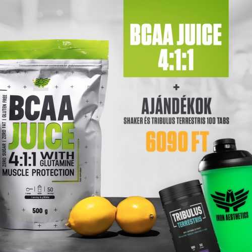 BCAA Juice 4:1:1 + Glutamin 500 g - Iron Aeshtetics + 2 AJÁNDÉK Iron Aesthetics