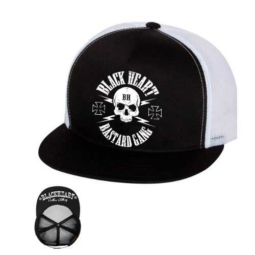 Baseball sapka BLACK HEART Bastard Skull Trucker  fehér Black heart