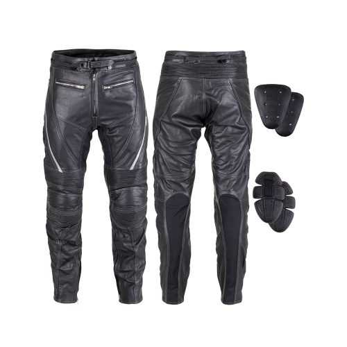 Bőr motoros nadrág W-TEC Vilglen  fekete  4XL W-tec