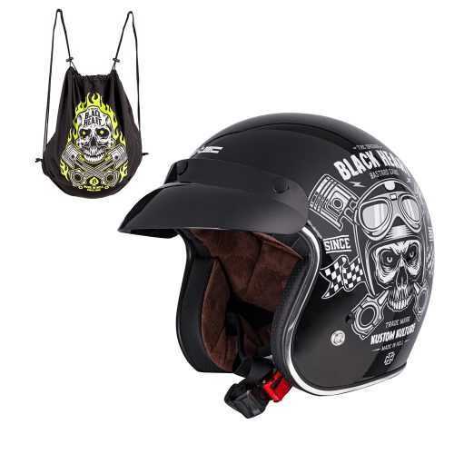 Bukósisak W-TEC V541 Black Heart  Skull