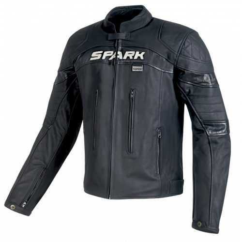 Férfi bőr motoros kabát SPARK Dark  fekete  6XL Spark