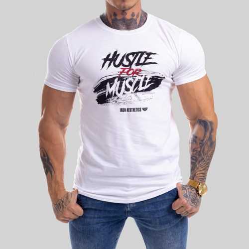 Férfi fitness póló Iron Aesthetics HUSTLE FOR MUSCLE