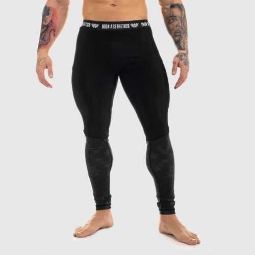Férfi leggings Iron Aesthetics Black Camo Iron Aesthetics