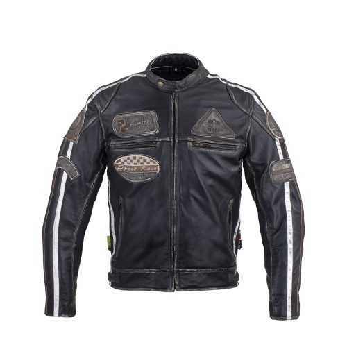 Férfi motoros bőrkabát W-TEC Sheawen Vintage  fekete  3XL W-tec