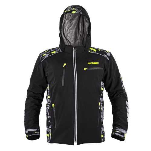 Férfi softshell motoros kabát W-TEC Kybero  fekete-fluo  5XL W-tec