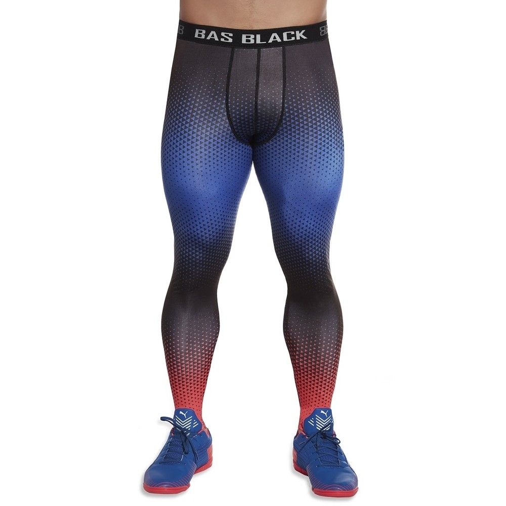 Férfi sport leggings BAS BLACK Quantum  kék-piros  S Bas black