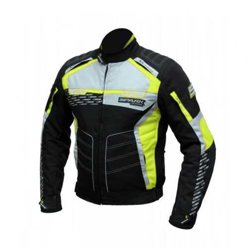 Férfi textil motoros kabát Spark Mizzen  4XL  fekete-fluo Spark