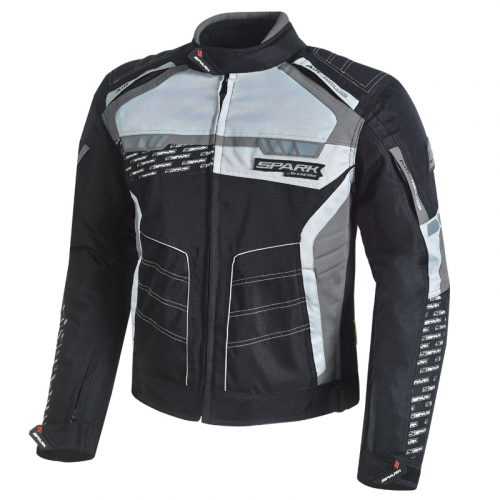 Férfi textil motoros kabát Spark Mizzen  fekete-szürke  3XL Spark