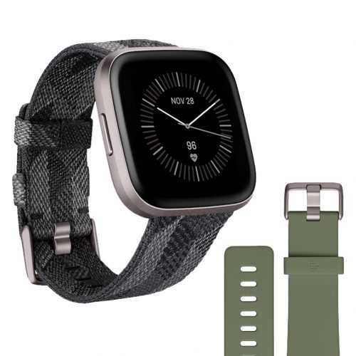 Fitbit Versa 2 Special Edition okosóra füst szürke/szövött szíj Fitbit