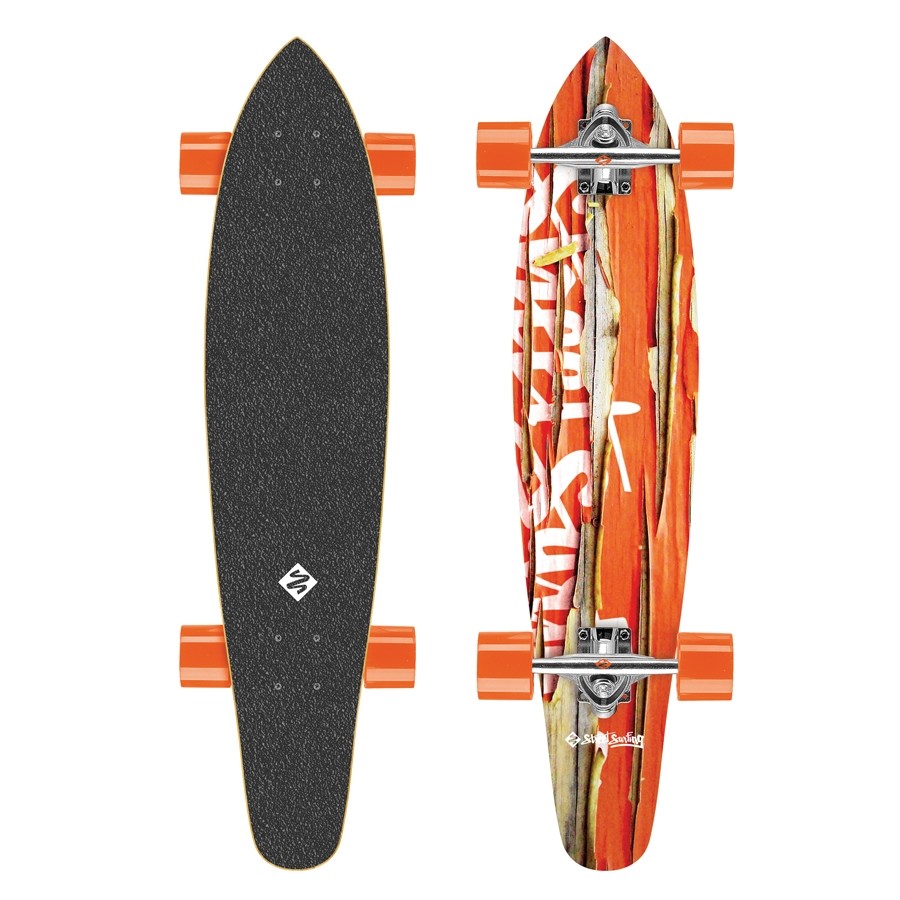 Longboard Street Surfing Kicktail - Damaged Orange 36" Street surfing