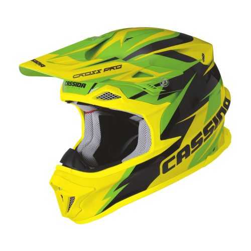 Motocross sisak Cassida Cross Pro  zöld/fluo sárga/fekete Cassida