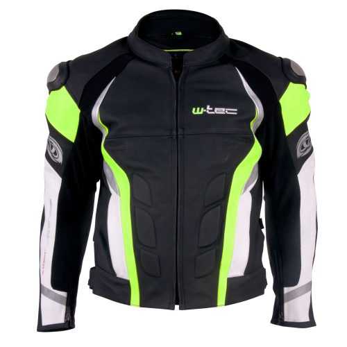 Motoros bőrdzseki W-TEC Velocity  fekete-fluo  3XL W-tec