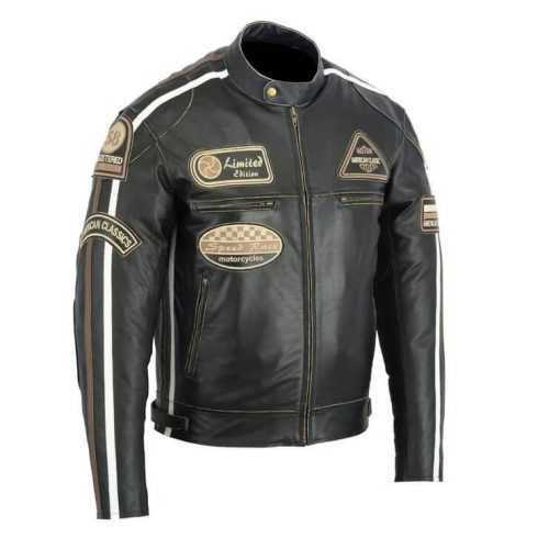 Motoros bőrkabát BOS 2058 Antique Black  fekete  5XL Bos