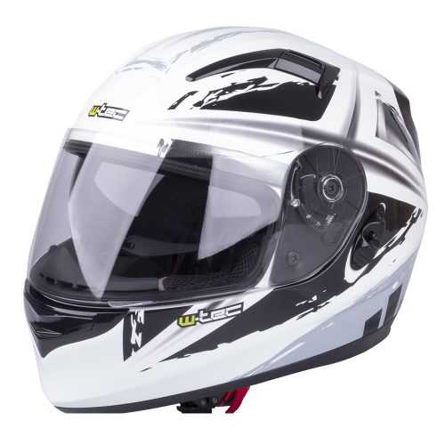 Motoros sisak W-TEC V122  fekete-fehér  S (55-56) W-tec