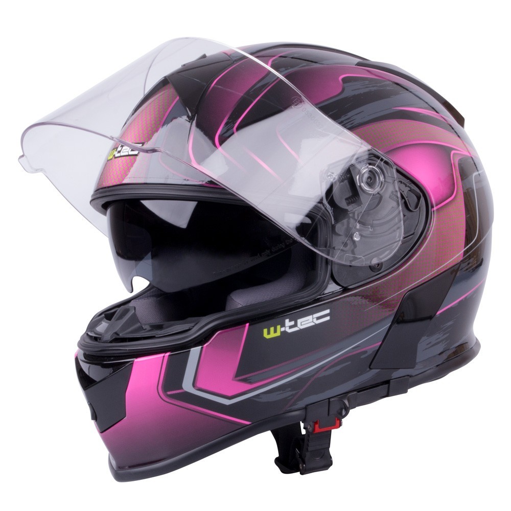 Motoros sisak W-TEC V126  fukszia  L(59-60) W-tec