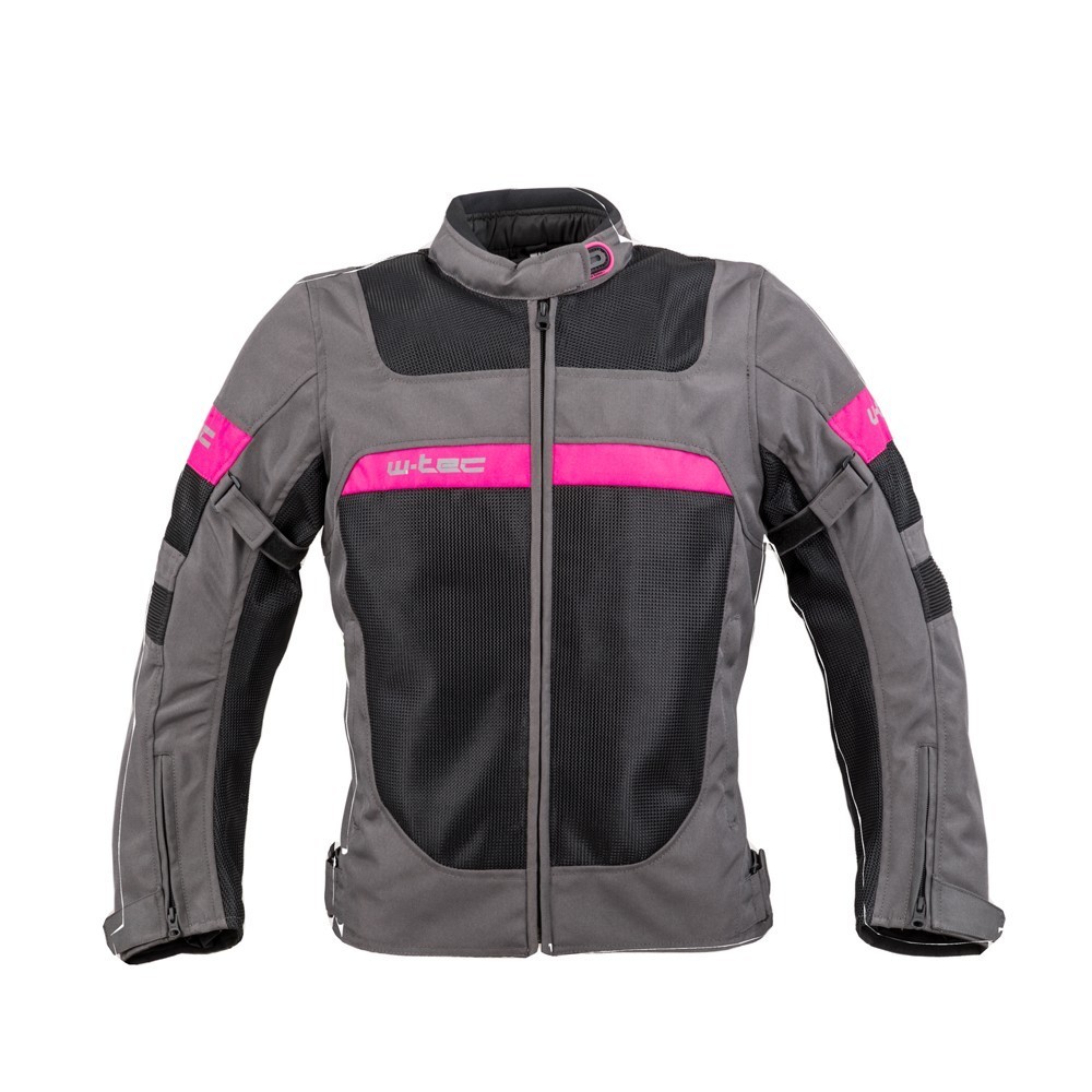 Női nyári motoros kabát W-TEC Monaca  Fekete Háló-Rózsaszín  XXL W-tec