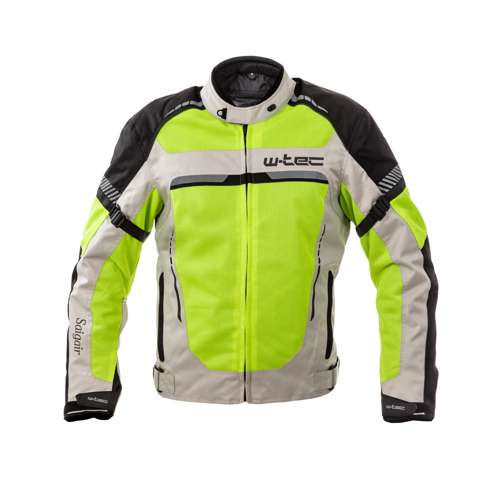 Nyári motoros kabát  W-TEC Saigair  Fluo Sárga-Szürke  L W-tec