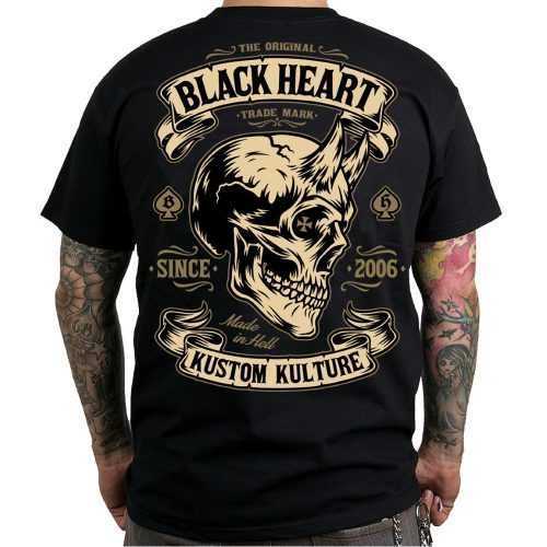 Póló BLACK HEART Devil Skull  L  fekete Black heart
