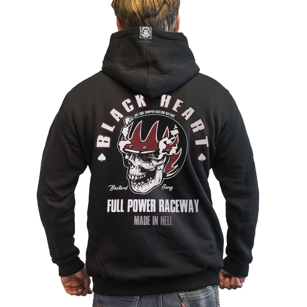 Pulóver BLACK HEART Full Power Zip  M  fekete Black heart