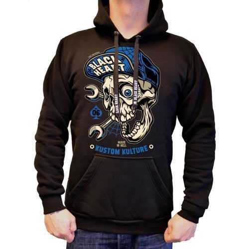 Pulóver BLACK HEART Mechanic Hood  fekete  M Black heart