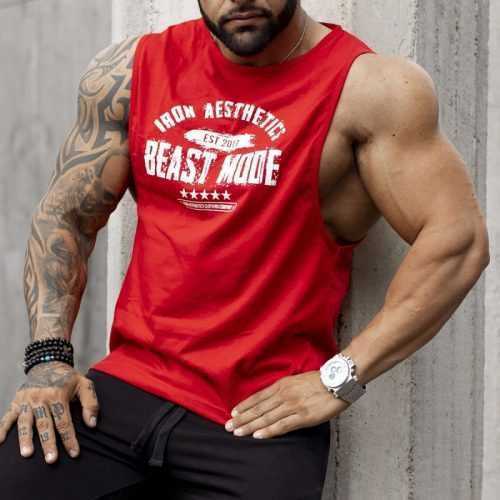 Ujjatlan férfi fitness póló Iron Aesthetics Beast Mode Est. 2017