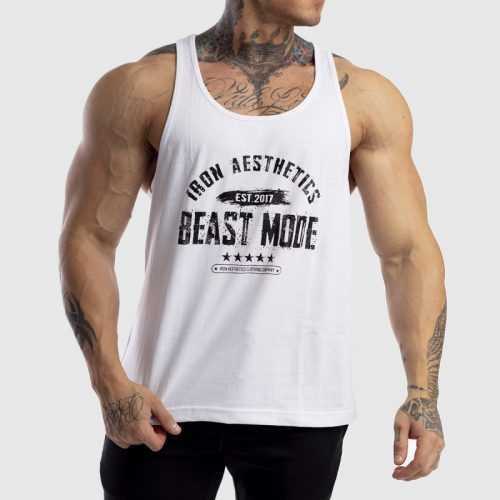Ujjatlan férfi fitness póló Racerback Iron Aesthetics Beast Mode Est. 2017