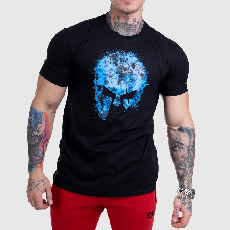 Ultrasoft póló Iron Aesthetics Skull BLUE FIRE