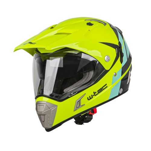 Bukósisak W-TEC Dualsport  Fluo Sárga-Kék  L(59-60) W-tec