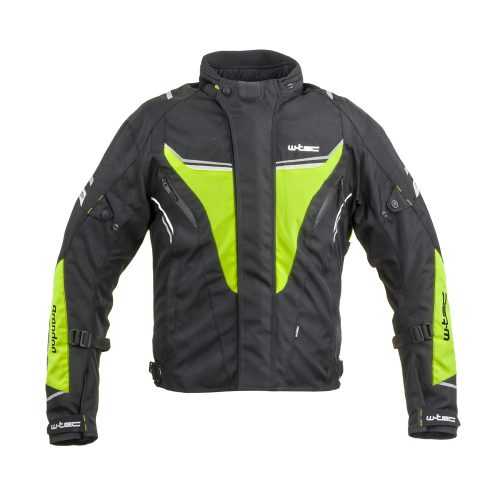 Férfi motoros kabát W-TEC Brandon  fekete-fluor sárga  3XL W-tec