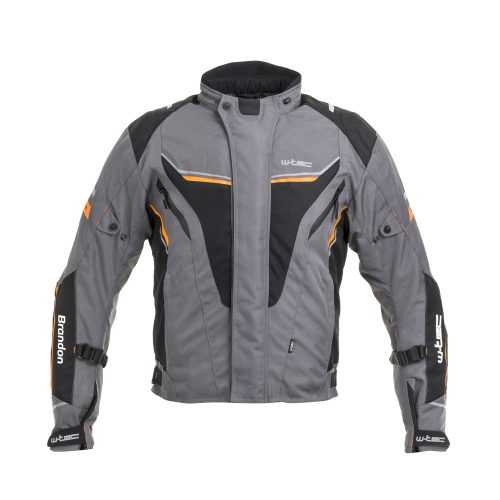 Férfi motoros kabát W-TEC Brandon  fekete-szürke-narancssárga  5XL W-tec