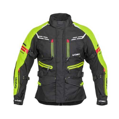 Férfi motoros kabát W-TEC Ventura  fekete-fluor sárga  3XL W-tec