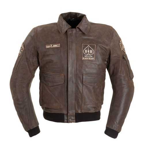 Motoros bőrkabát W-TEC Black Heart Bomber  5XL  vintage barna W-tec