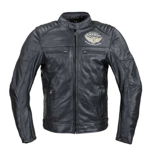Motoros bőrkabát W-TEC Black Heart Wings Leather Jacket  fekete W-tec
