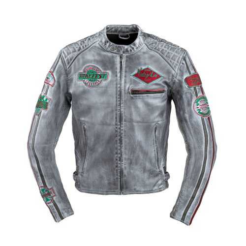 Motoros bőrkabát W-TEC Sheawen Waxed Grey  szürke  3XL W-tec