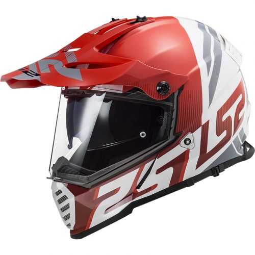 Motoros sisak LS2 MX436 Pioneer Evo  Evolve Piros Fehér Ls2