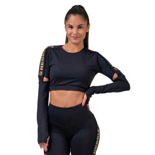 Női crop top Nebbia Honey Bunny 821  fekete  M Nebbia