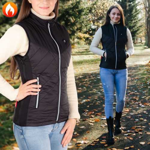 Női fűthető mellény inSPORTline WARMher  fekete  XL Insportline