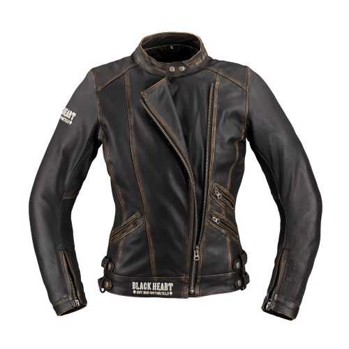 Női motoros bőrkabát W-TEC Black Heart Lizza  vintage barna  3XL W-tec