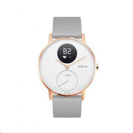 Nokia Steel HR (36mm) rózsaarany-fehér okosóra szürke szilikon sz Withings