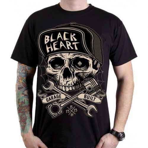 Póló BLACK HEART Garage Built  XXL  fekete Black heart