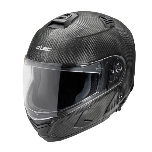 Flip up bukósisak W-TEC Tensiler  fényes karbon  XS (53-54) W-tec