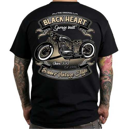 Póló BLACK HEART Jawa 350  fekete  L Black heart