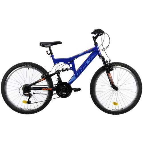 Junior teljes felfüggesztésű kerékpár DHS 2441 24"  kék Dhs