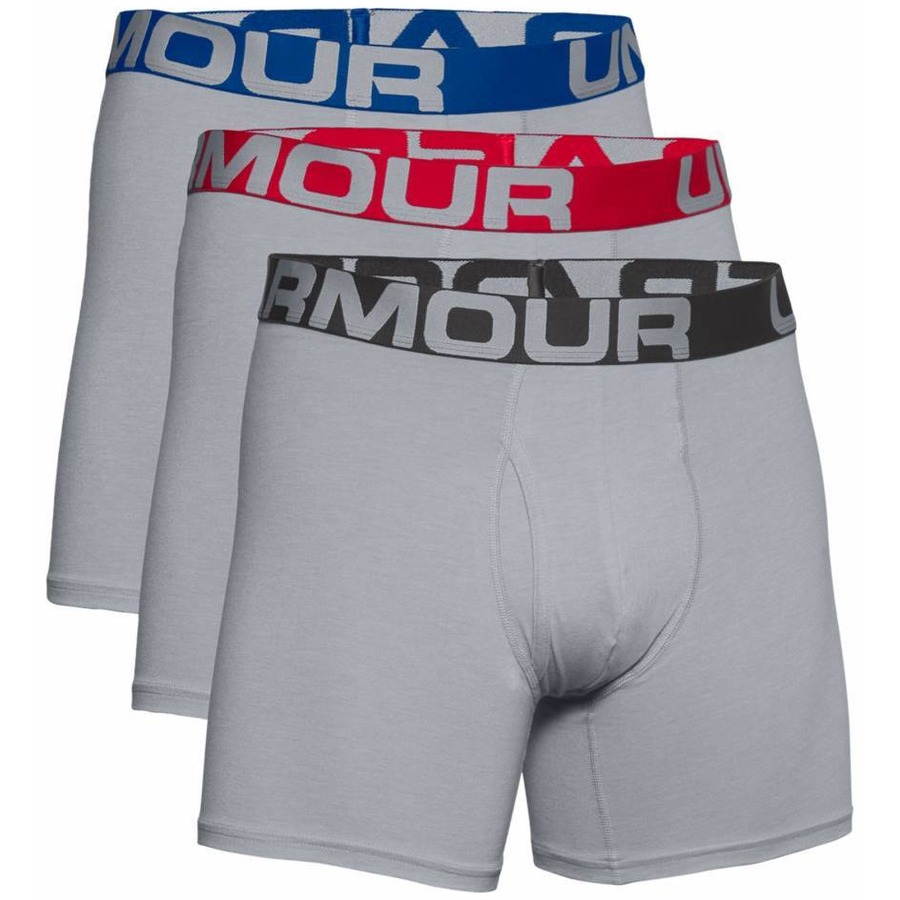 Férfi boxer alsó Under Armour Charged Cotton 6in 3 pár  Mod Gray Under armour