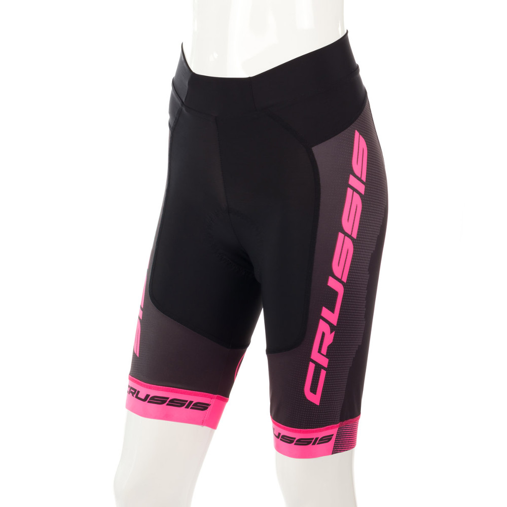 Női kerékpáros rövidnadrág Crussis CSW-069  fekete-rózsaszín  L Crussis