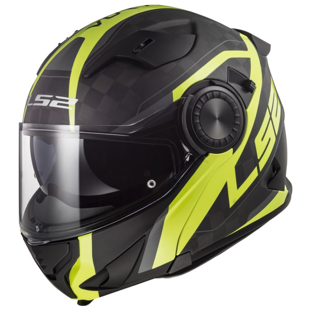 Flip up bukósisak LS2 FF313 Vortex  Carbon Hi Vis Yellow  L(59-60) Ls2