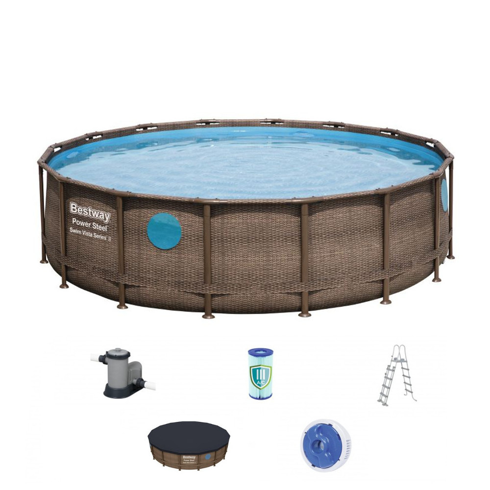 Medence Bestway Rattan Swim Vista 488 x 122 cm szűrővel Bestway