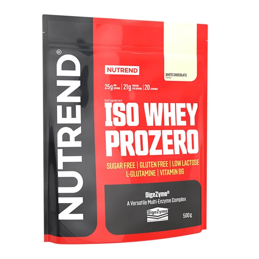 Por koncentrátum Nutrend ISO WHEY Prozero 500 g  fehér csokoládé Nutrend