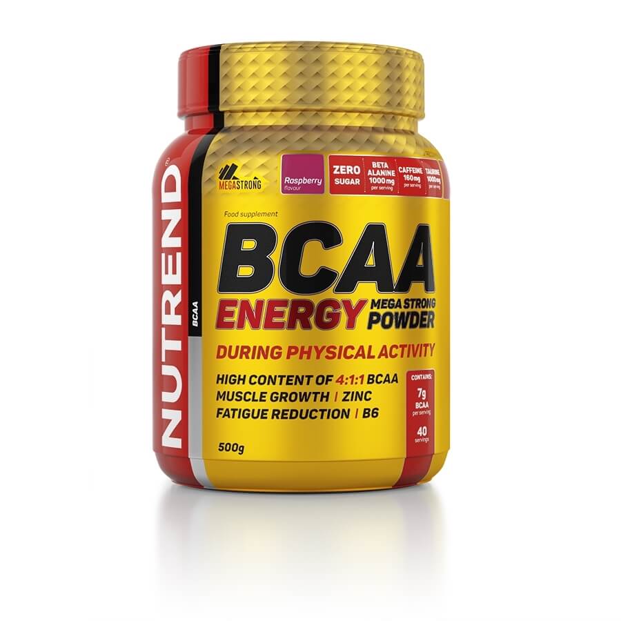 Nutrend BCAA Energy Mega Strong Powder 500g  málna Nutrend